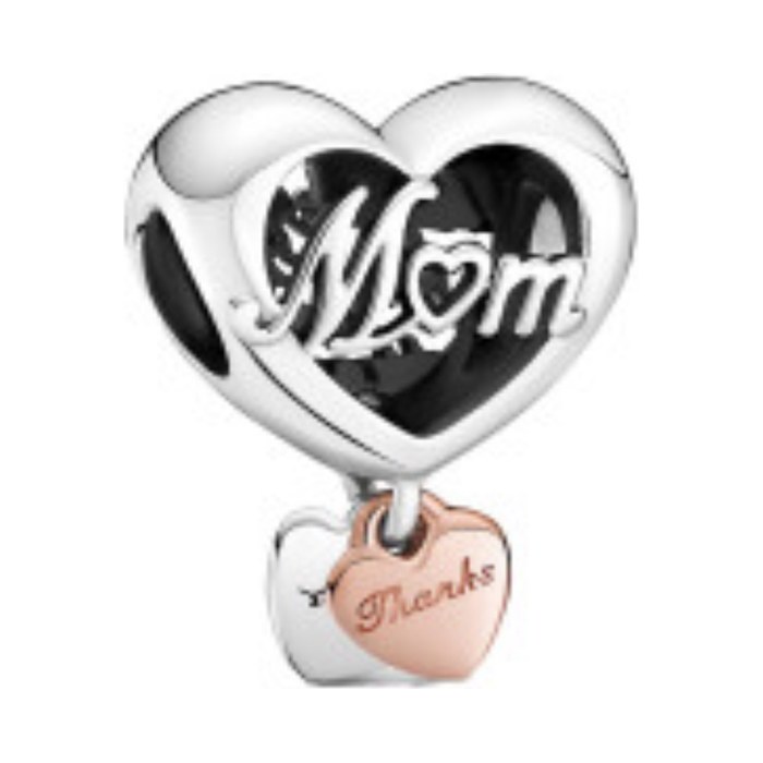 Privjesak Mom Thanks, srebrna i rose gold boja