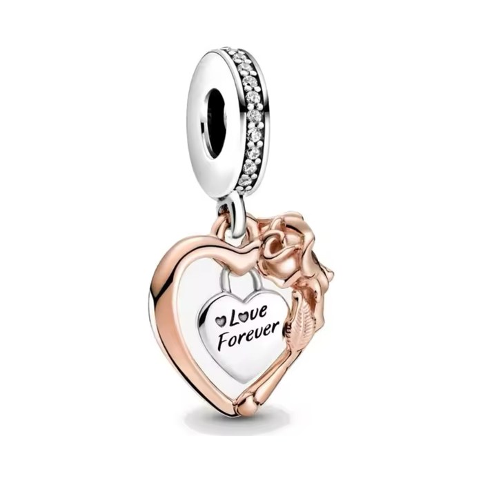 Privjesak Love Forever, srebrna i rose gold boja