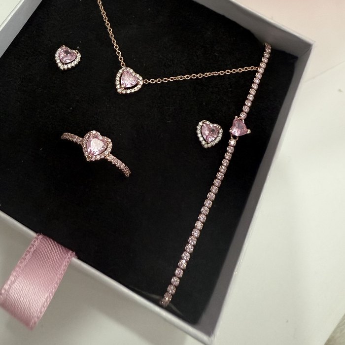 Set Rose gold roza srce, rose gold boja